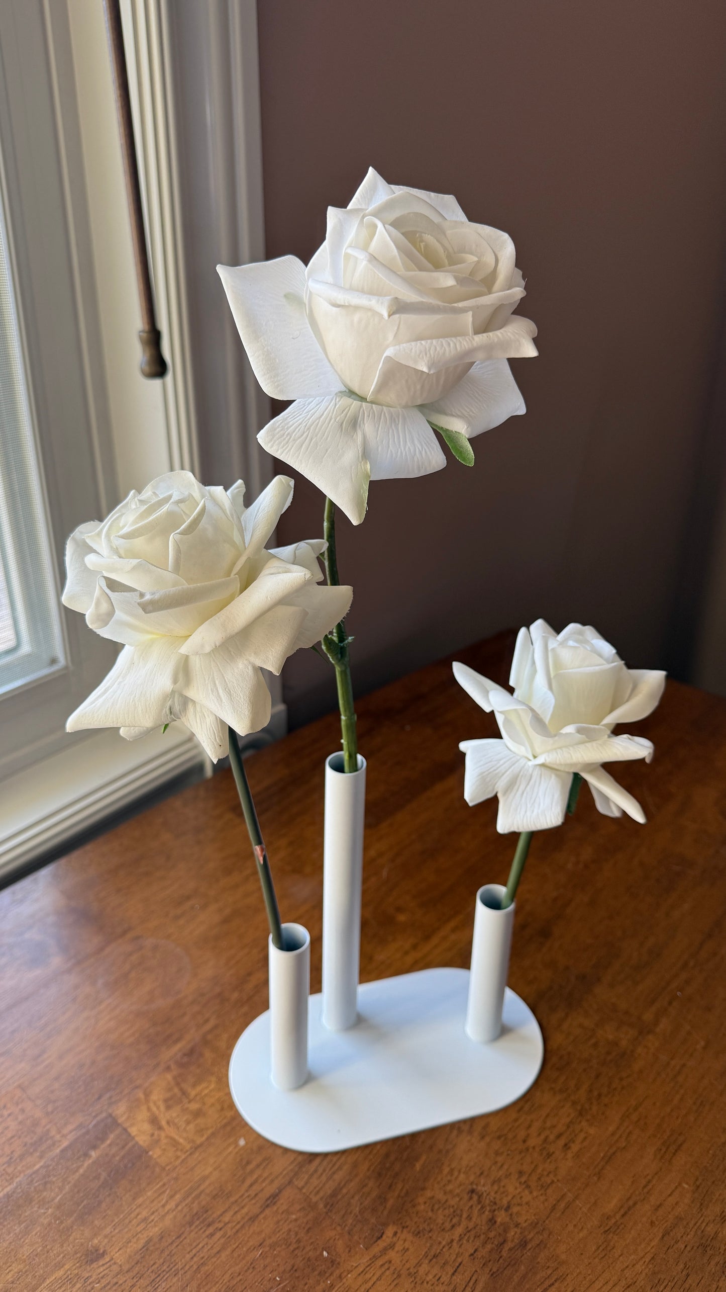 3-Stem Bud Vase WITH 3 Roses *NEW*