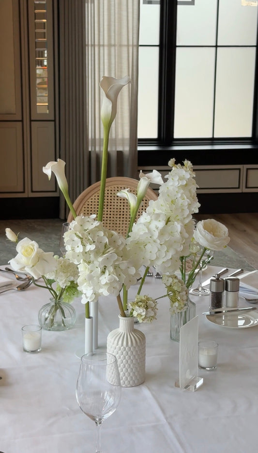 The White Hydrangea Tabletop Centrepiece Package