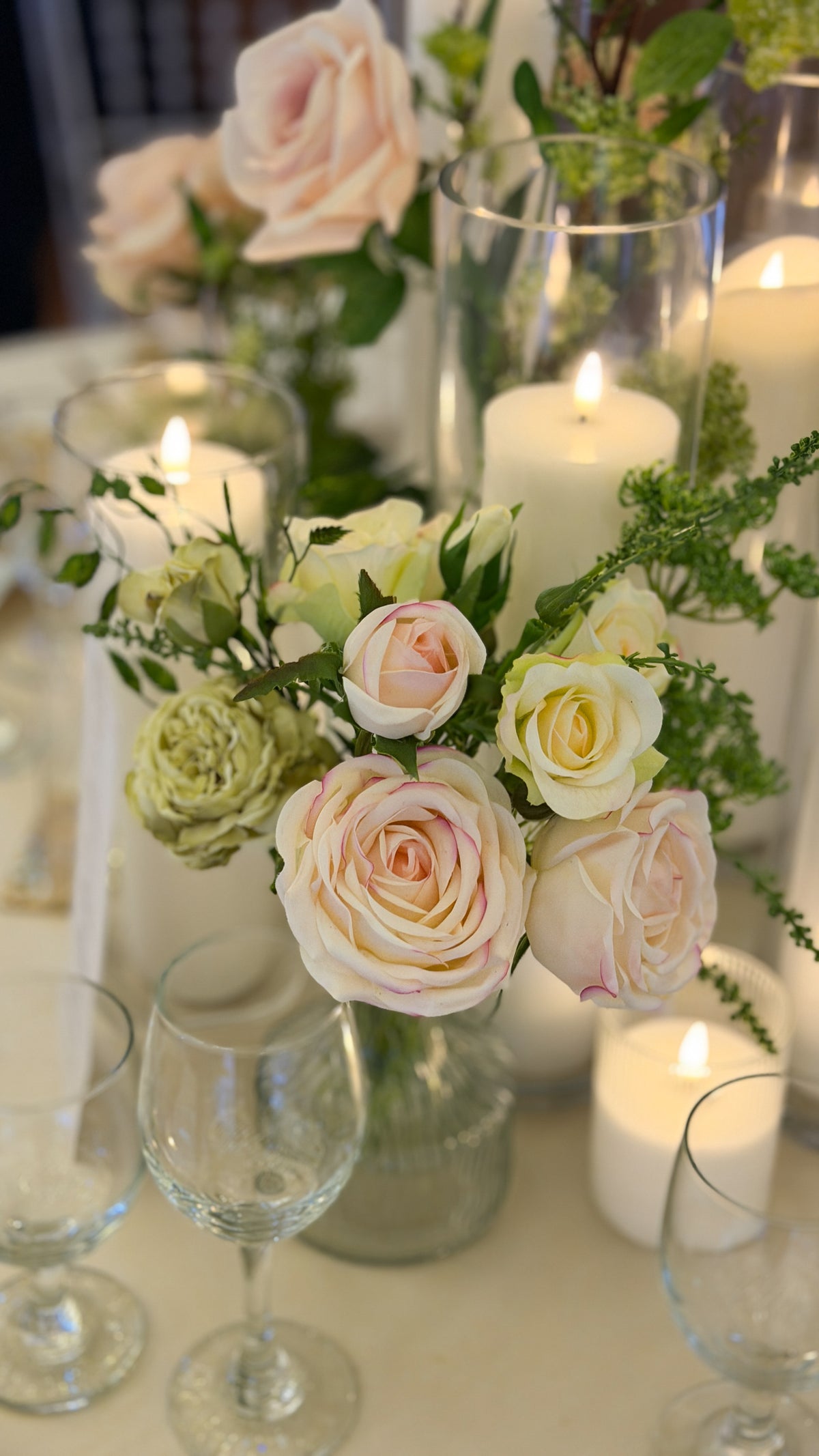 The Peach + Blush Garden Bud Vase Tabletop Package