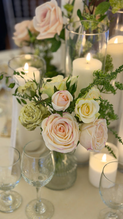 The Peach + Blush Garden Bud Vase Tabletop Package