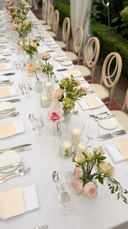 The Peach + Blush Garden Bud Vase Tabletop Package