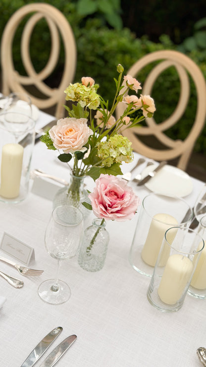 The Peach + Blush Garden Bud Vase Tabletop Package